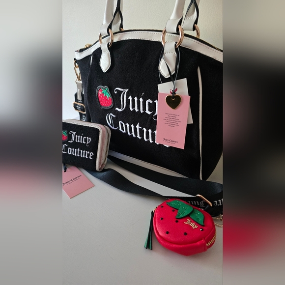 Juicy Couture Strawberry Tote Bag & Coin Pouch Set NWT - Picture 4 of 4